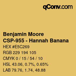 Color code: Benjamin Moore - CSP-955 - Hannah Banana | qconv.com