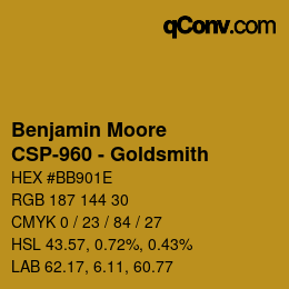 カラーコード: Benjamin Moore - CSP-960 - Goldsmith | qconv.com
