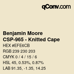 カラーコード: Benjamin Moore - CSP-965 - Knitted Cape | qconv.com