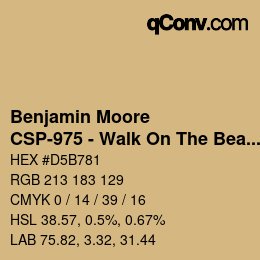 カラーコード: Benjamin Moore - CSP-975 - Walk On The Beach® | qconv.com