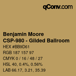 Color code: Benjamin Moore - CSP-980 - Gilded Ballroom | qconv.com