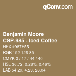 Code couleur: Benjamin Moore - CSP-985 - Iced Coffee | qconv.com