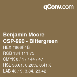 Code couleur: Benjamin Moore - CSP-990 - Bittergreen | qconv.com