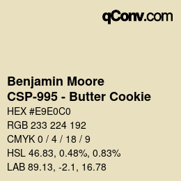 Code couleur: Benjamin Moore - CSP-995 - Butter Cookie | qconv.com