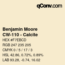 Color code: Benjamin Moore - CW-110 - Calcite | qconv.com