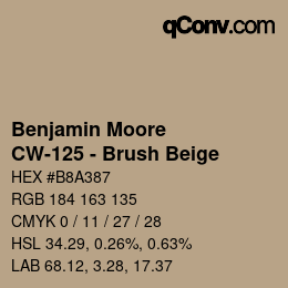 Código de color: Benjamin Moore - CW-125 - Brush Beige | qconv.com