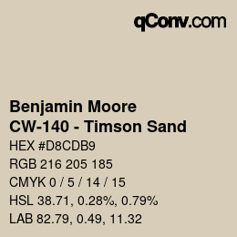 Color code: Benjamin Moore - CW-140 - Timson Sand | qconv.com