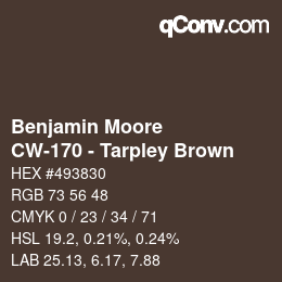 Código de color: Benjamin Moore - CW-170 - Tarpley Brown | qconv.com