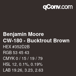 Farbcode: Benjamin Moore - CW-180 - Bucktrout Brown | qconv.com