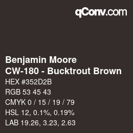 Code couleur: Benjamin Moore - CW-180 - Bucktrout Brown | qconv.com