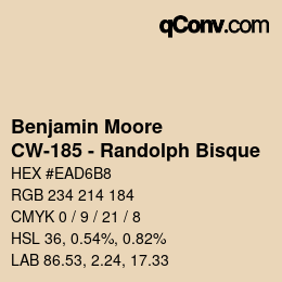 Color code: Benjamin Moore - CW-185 - Randolph Bisque | qconv.com