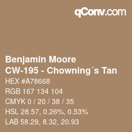 Color code: Benjamin Moore - CW-195 - Chowning´s Tan | qconv.com