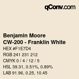 Color code: Benjamin Moore - CW-200 - Franklin White | qconv.com