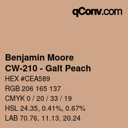 Color code: Benjamin Moore - CW-210 - Galt Peach | qconv.com