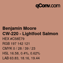 Código de color: Benjamin Moore - CW-220 - Lightfoot Salmon | qconv.com