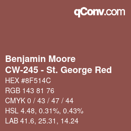 Farbcode: Benjamin Moore - CW-245 - St. George Red | qconv.com
