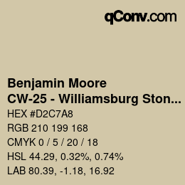 Color code: Benjamin Moore - CW-25 - Williamsburg Stone | qconv.com