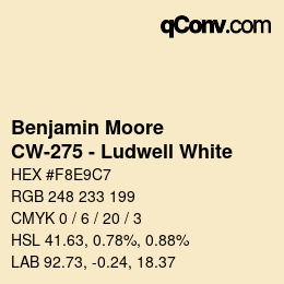 Color code: Benjamin Moore - CW-275 - Ludwell White | qconv.com