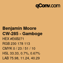 Farbcode: Benjamin Moore - CW-285 - Gamboge | qconv.com