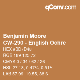 Color code: Benjamin Moore - CW-290 - English Ochre | qconv.com