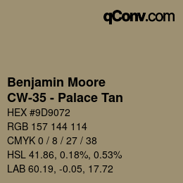 Color code: Benjamin Moore - CW-35 - Palace Tan | qconv.com