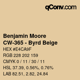 Color code: Benjamin Moore - CW-365 - Byrd Beige | qconv.com