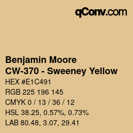 Code couleur: Benjamin Moore - CW-370 - Sweeney Yellow | qconv.com
