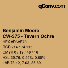 Código de color: Benjamin Moore - CW-375 - Tavern Ochre | qconv.com