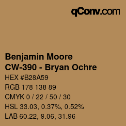 Color code: Benjamin Moore - CW-390 - Bryan Ochre | qconv.com