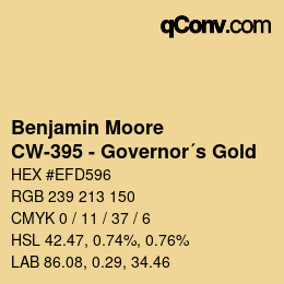 Code couleur: Benjamin Moore - CW-395 - Governor´s Gold | qconv.com