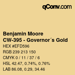 カラーコード: Benjamin Moore - CW-395 - Governor´s Gold | qconv.com