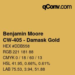 Code couleur: Benjamin Moore - CW-405 - Damask Gold | qconv.com