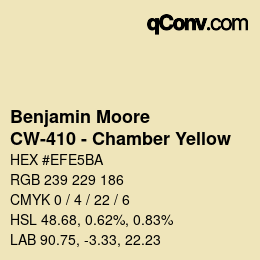 Color code: Benjamin Moore - CW-410 - Chamber Yellow | qconv.com