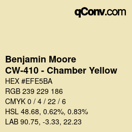 Code couleur: Benjamin Moore - CW-410 - Chamber Yellow | qconv.com
