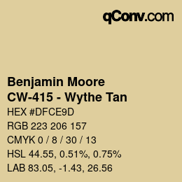 Code couleur: Benjamin Moore - CW-415 - Wythe Tan | qconv.com
