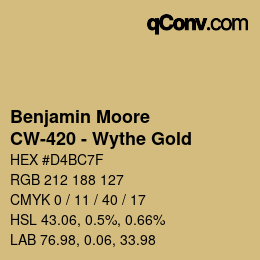 Color code: Benjamin Moore - CW-420 - Wythe Gold | qconv.com