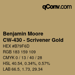 Farbcode: Benjamin Moore - CW-430 - Scrivener Gold | qconv.com