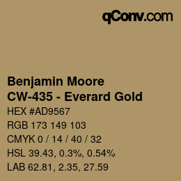 カラーコード: Benjamin Moore - CW-435 - Everard Gold | qconv.com