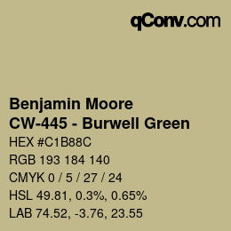 Color code: Benjamin Moore - CW-445 - Burwell Green | qconv.com