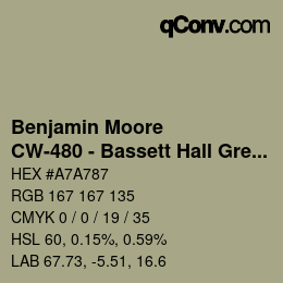 Farbcode: Benjamin Moore - CW-480 - Bassett Hall Green | qconv.com