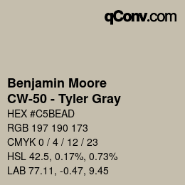 Color code: Benjamin Moore - CW-50 - Tyler Gray | qconv.com