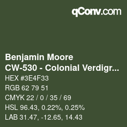 Código de color: Benjamin Moore - CW-530 - Colonial Verdigris | qconv.com