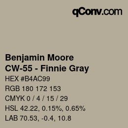 Color code: Benjamin Moore - CW-55 - Finnie Gray | qconv.com