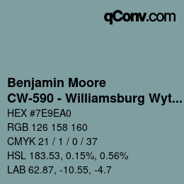 Color code: Benjamin Moore - CW-590 - Williamsburg Wythe Blue | qconv.com
