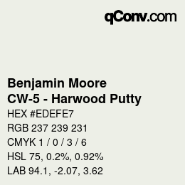 Color code: Benjamin Moore - CW-5 - Harwood Putty | qconv.com