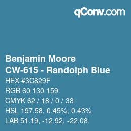 Farbcode: Benjamin Moore - CW-615 - Randolph Blue | qconv.com