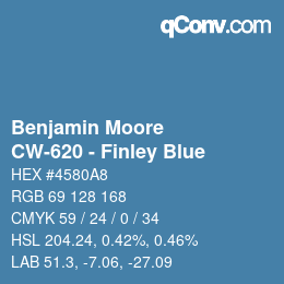 Farbcode: Benjamin Moore - CW-620 - Finley Blue | qconv.com
