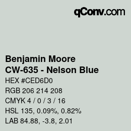 Color code: Benjamin Moore - CW-635 - Nelson Blue | qconv.com