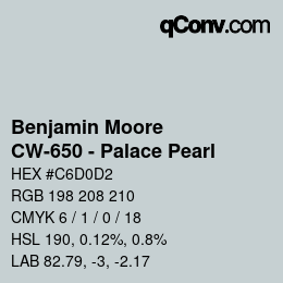 Color code: Benjamin Moore - CW-650 - Palace Pearl | qconv.com
