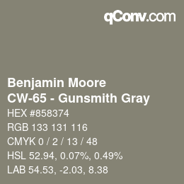Código de color: Benjamin Moore - CW-65 - Gunsmith Gray | qconv.com
